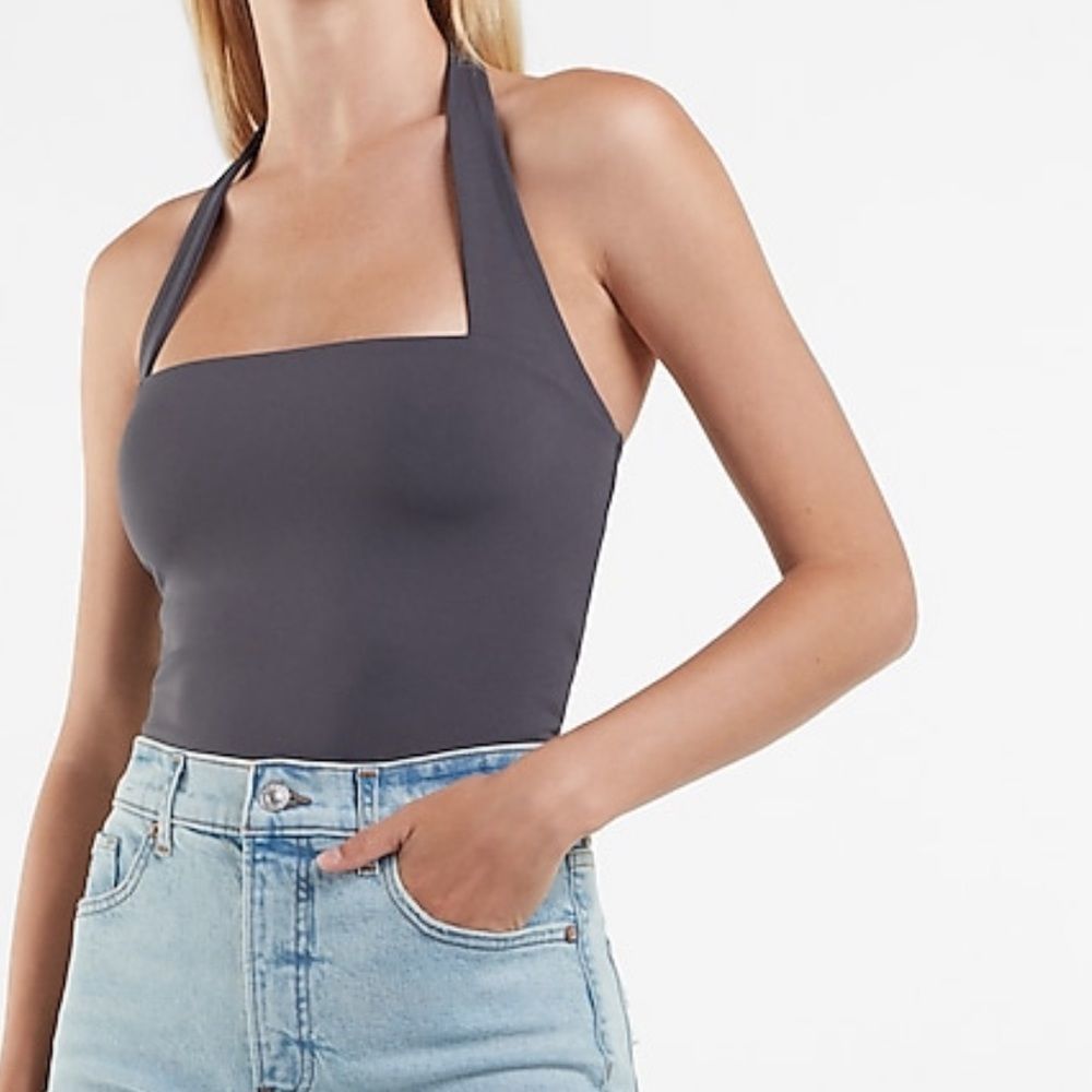 Express Body Contour Double Layer Halter Neck Tank